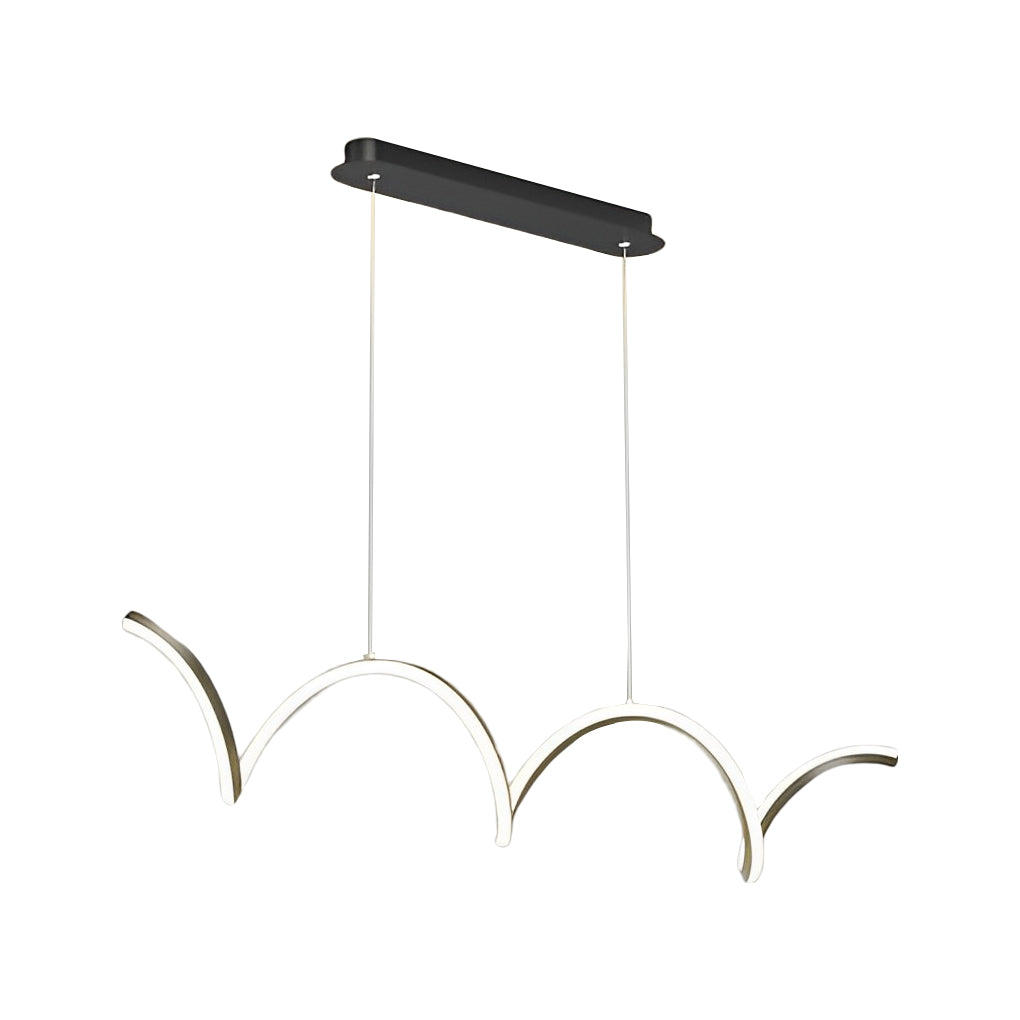 Wave Linear LED Chandelier Modern Dimmable Pendant Light for Dining Room and Kitchen
