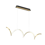 Wave Linear LED Chandelier Modern Dimmable Pendant Light for Dining Room and Kitchen