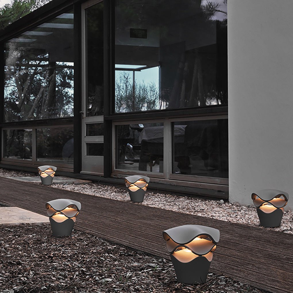 Wave Stacking Modern Outdoor Waterproof Landscape Wall Sconces and Garden Fence Post Lamp