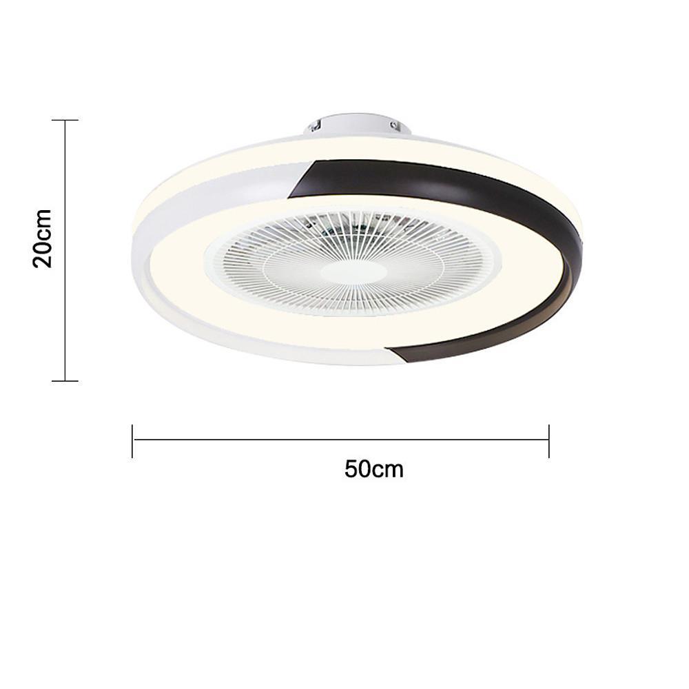 Modern 20 Inch Low Profile Bladeless Ceiling Fan with Dimmable LED Light and Remote Control