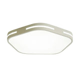 Hexagonal 15 Inch Modern LED Flush Mount Ceiling Light Fixture in Painted Metal Finish