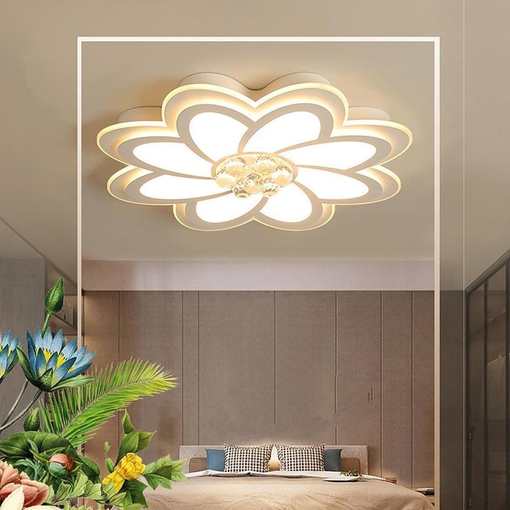 Modern Geometric Flower Petal LED Flush Mount Ceiling Light Acrylic Chandelier for Living Room