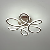 Elegant Swirl Flower Dimmable LED Ceiling Light Modern Flush Mount Fixture in Gold or Coffee