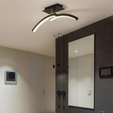 Modern Arc Shaped Dimmable LED Ceiling Light Geometric Flush Mount Lighting for Living Room