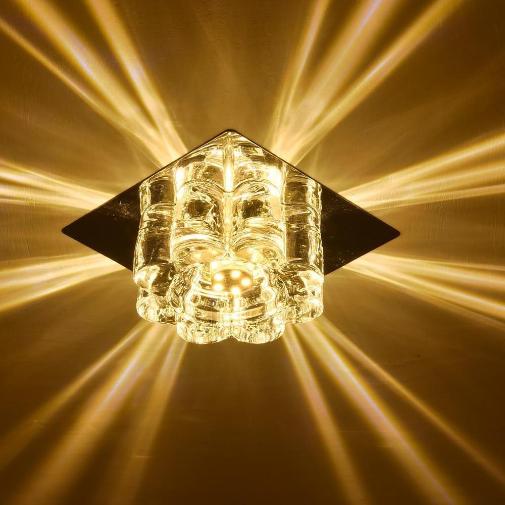 Modern Flower Shaped Crystal LED Flush Mount Ceiling Light for Hallway and Bedroom
