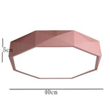 Contemporary Geometric LED Flush Mount Ceiling Light with Remote Control 16 Inch