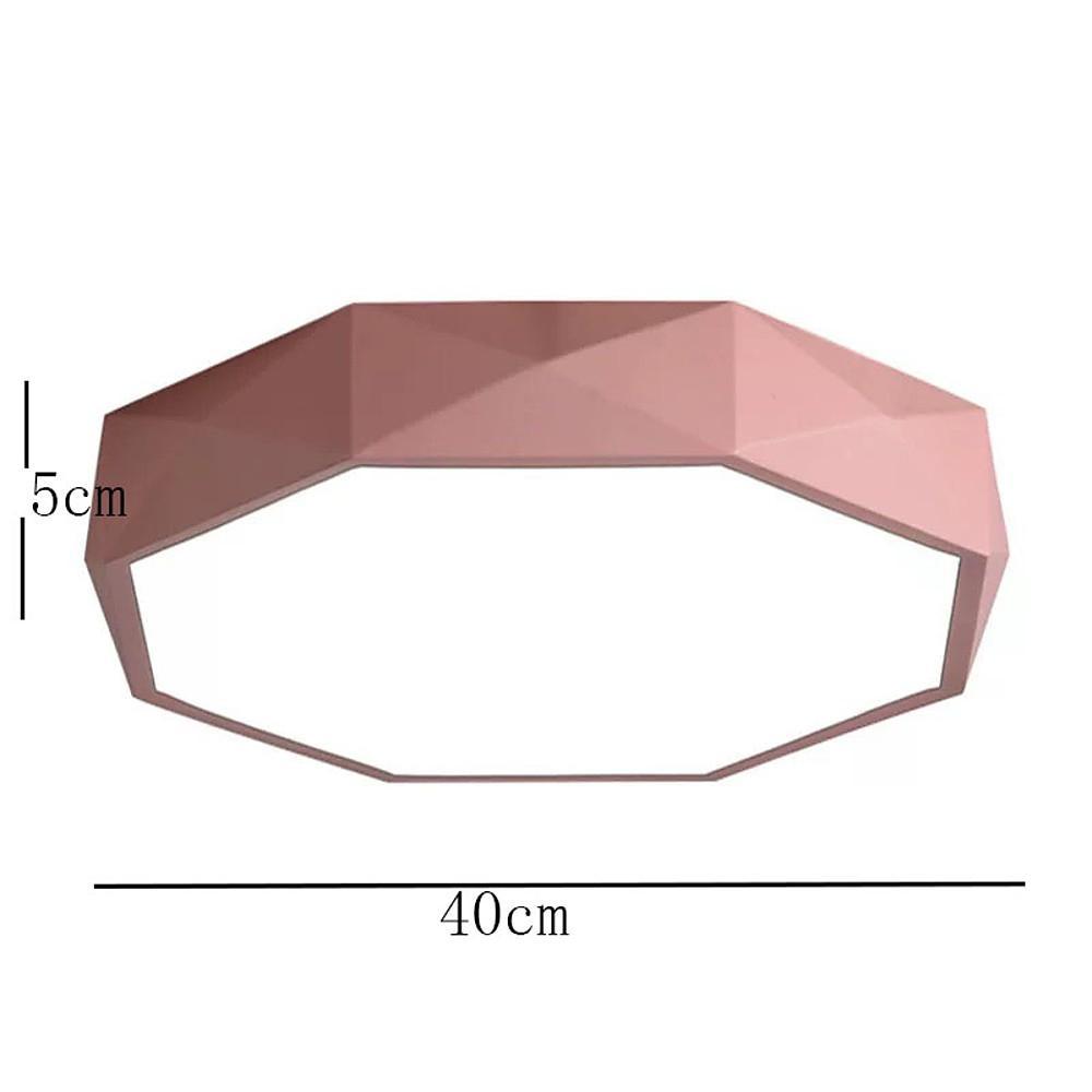 Contemporary Geometric LED Flush Mount Ceiling Light with Remote Control 16 Inch