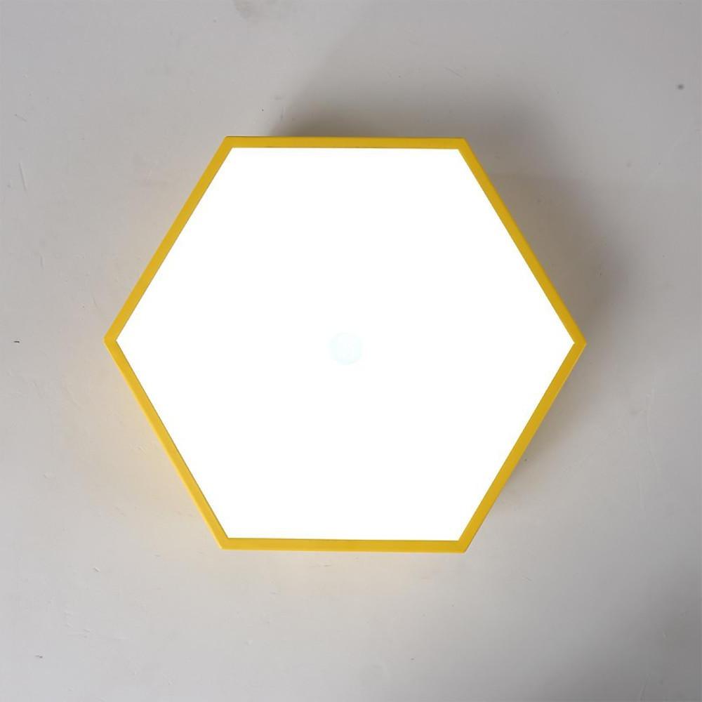 Modern Geometric LED Ceiling Light Fixture with Wireless Control Flush Mount Acrylic Lamp