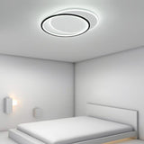 Modern Overlapped Round Flush Mount Ceiling Light Geometric Design for Bedroom