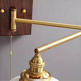 White Ceramic Geometric Wall Lamp Sconce with Pull Chain Minimalist Indoor Light Fixture