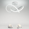 Modern Geometric White Ribbon LED Flush Mount Ceiling Light Dimmable Circular Fixture