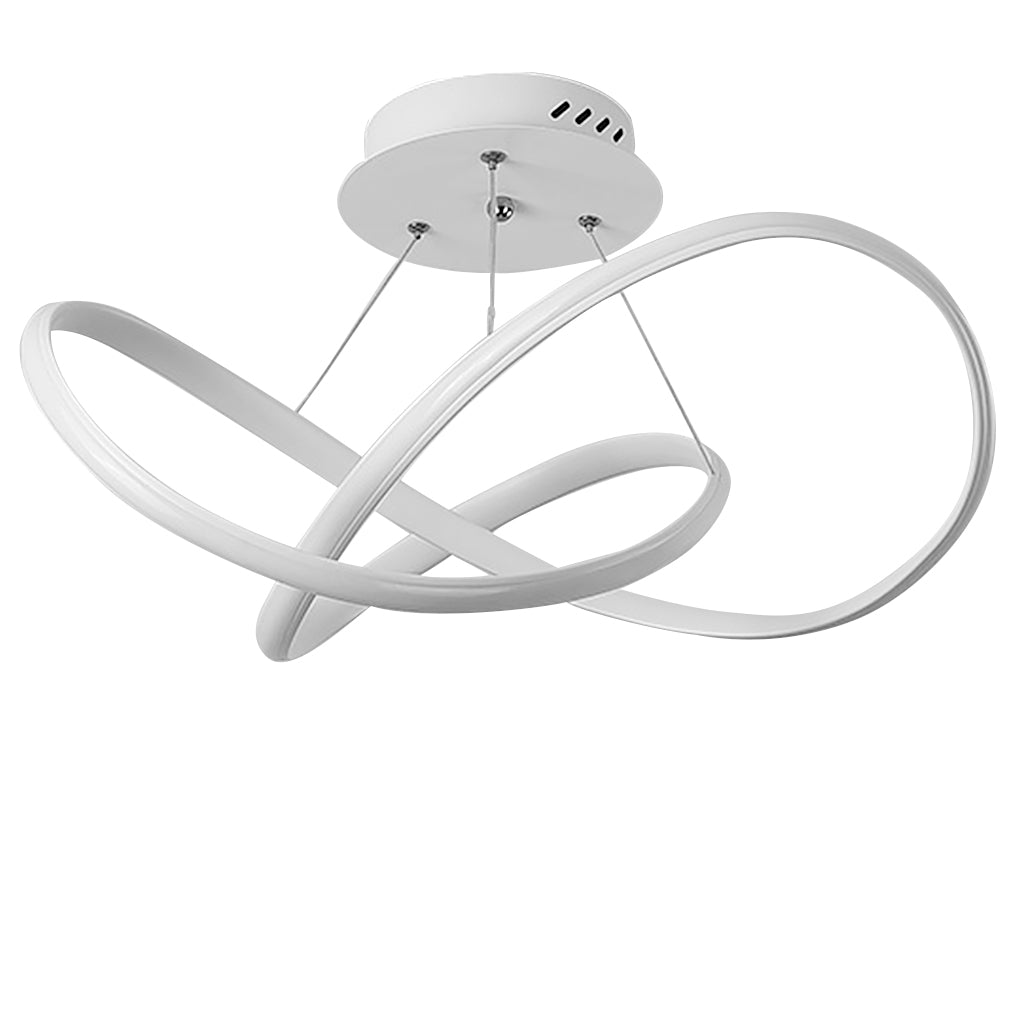 Modern Geometric White Ribbon LED Flush Mount Ceiling Light Dimmable Circular Fixture