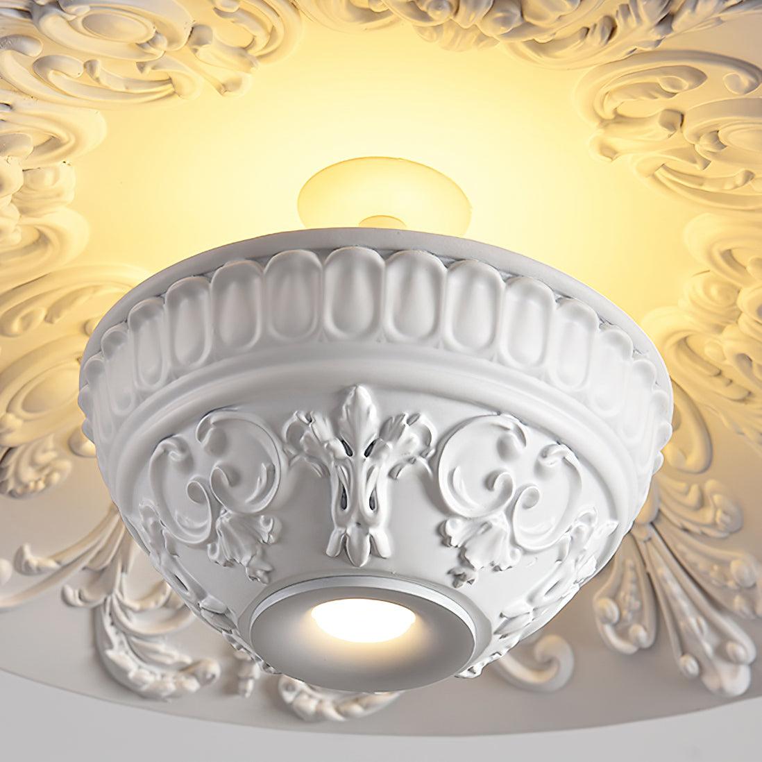 White Flying Saucer Resin Pendant Lamp Modern Integrated LED Hanging Light Fixture