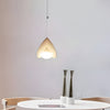 White Half Moon Glider Pendant Light Modern Minimalist Metal LED Hanging Fixture for Living Room
