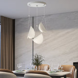 White Half Moon Glider Pendant Light Modern Minimalist Metal LED Hanging Fixture for Living Room