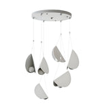 White Half Moon Glider Pendant Light Modern Minimalist Metal LED Hanging Fixture for Living Room