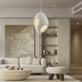White Japandi Minimalist Resin Pendant Light Wabi Sabi Sculptural Hanging Lamp