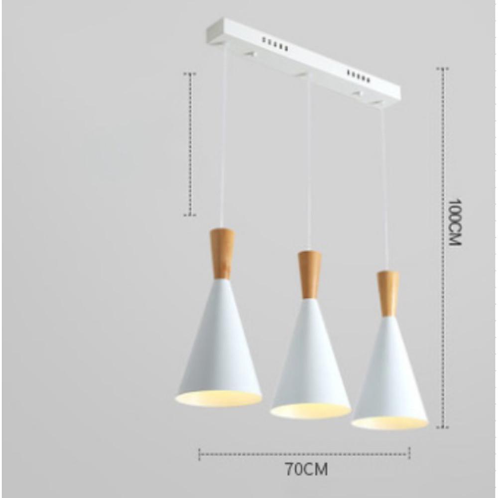 White Metal Cone Shaped Pendant Light Modern Kitchen Island Cluster Ceiling Lamp