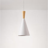 White Metal Cone Shaped Pendant Light Modern Kitchen Island Cluster Ceiling Lamp