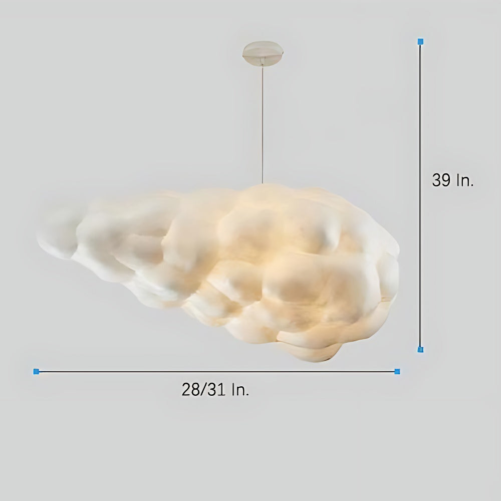 White Modern Artistic Cloud Pendant Light for Dining Room Kitchen Island Hanging Ceiling Lamp