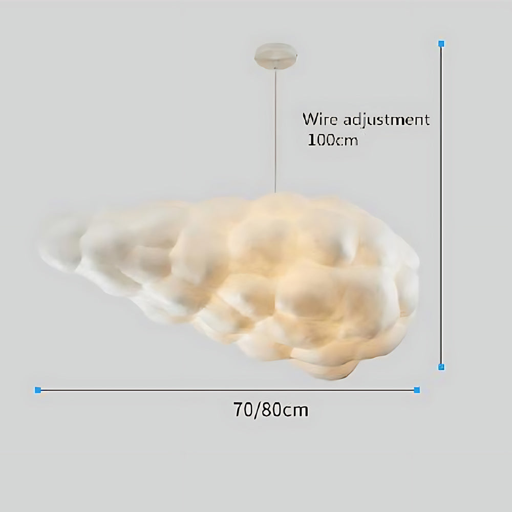 White Modern Artistic Cloud Pendant Light for Dining Room Kitchen Island Hanging Ceiling Lamp