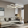 White Modern Flower LED Pendant Light Dimmable Curved Floral Hanging Ceiling Fixture