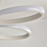 White Modern Flower LED Pendant Light Dimmable Curved Floral Hanging Ceiling Fixture