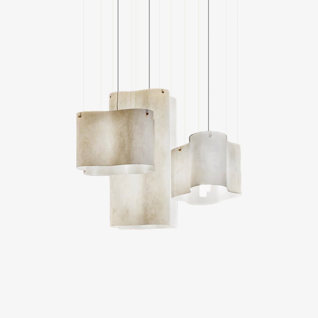 White Nuvola Cloud Shaped Fiberglass Pendant Lamp Modern Textured Hanging Light