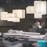 White Nuvola Cloud Shaped Fiberglass Pendant Lamp Modern Textured Hanging Light