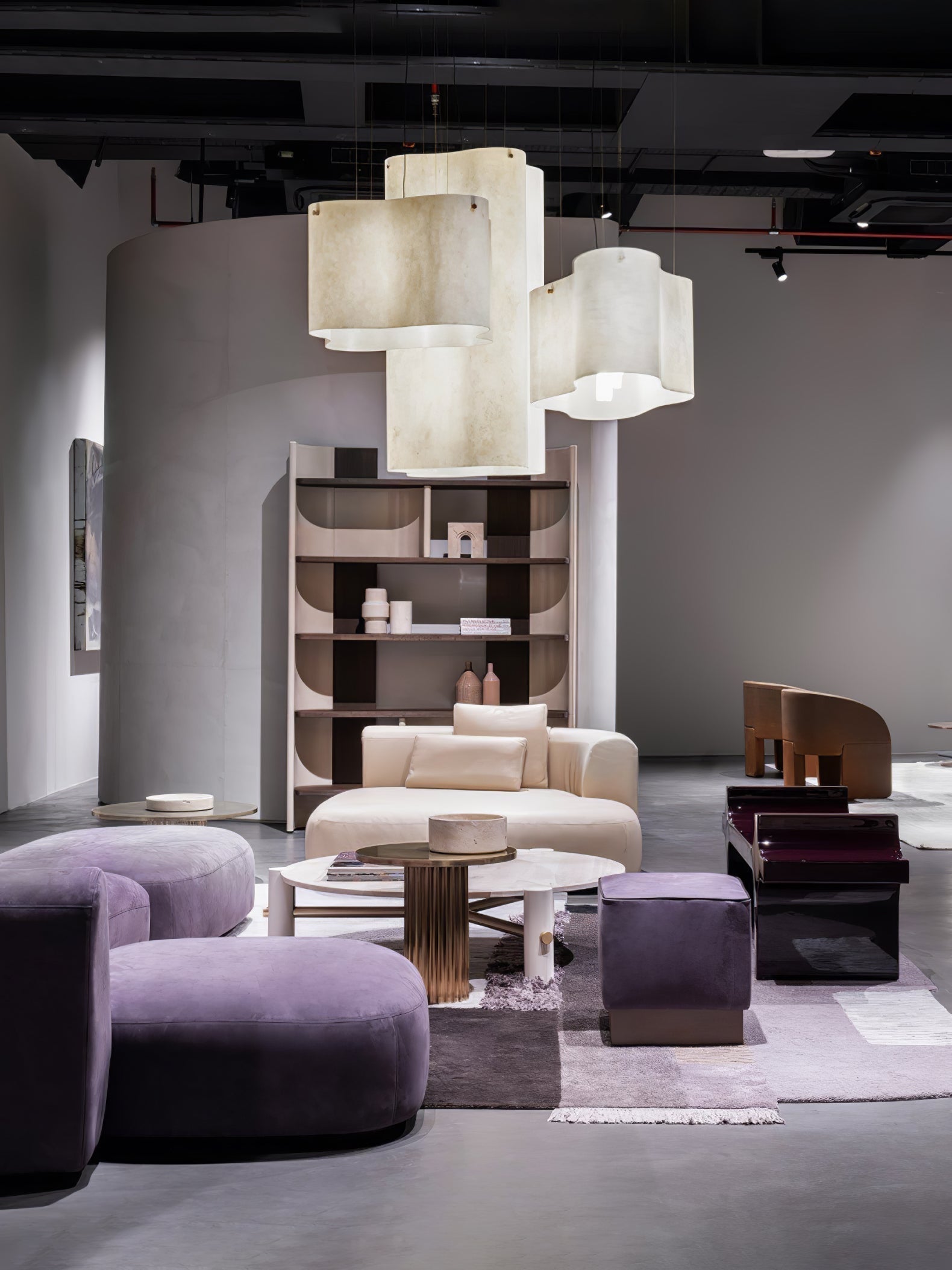 White Nuvola Cloud Shaped Fiberglass Pendant Lamp Modern Textured Hanging Light