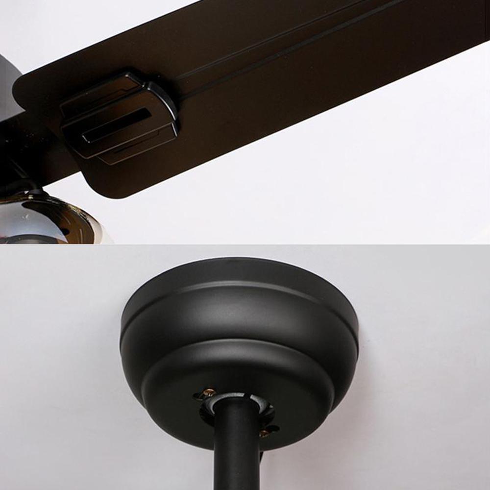 Vintage Industrial Black Ceiling Fan with Glass Globe Lighting and Three Speed Motor