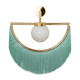Wink Retro Tassel Wall Sconce Gold Geometric Fabric Fringe Wall Light for Bedroom