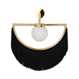 Wink Retro Tassel Wall Sconce Gold Geometric Fabric Fringe Wall Light for Bedroom