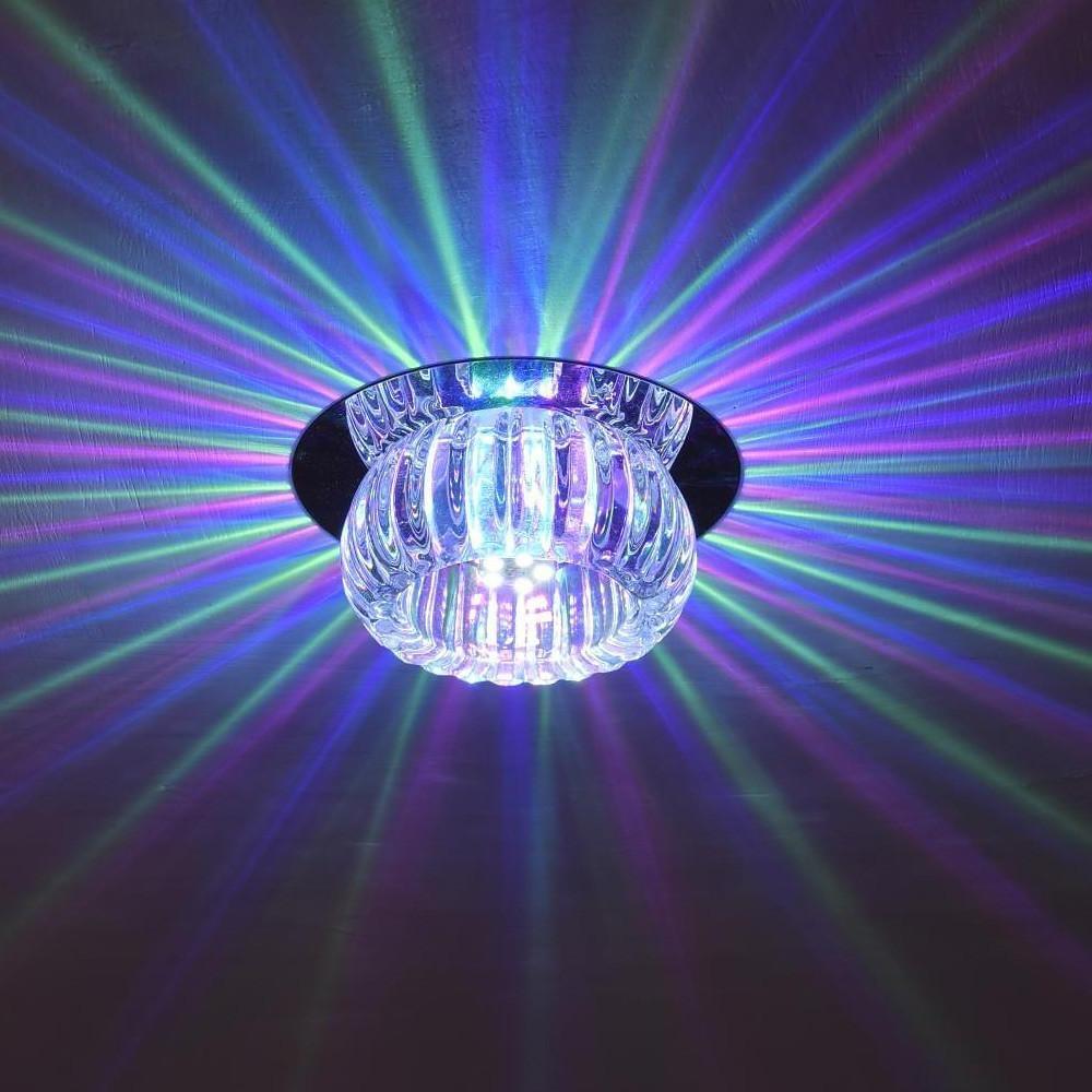 Modern Crystal Geometric LED Flush Mount Ceiling Light for Kitchen and Entryway