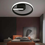 Modern Geometric Rounded Triangle LED Flush Mount Ceiling Light in Black