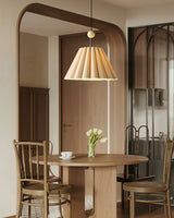 Woodland Mid Century Modern Wooden Ceiling Pendant Lamp with Parchment Diffuser