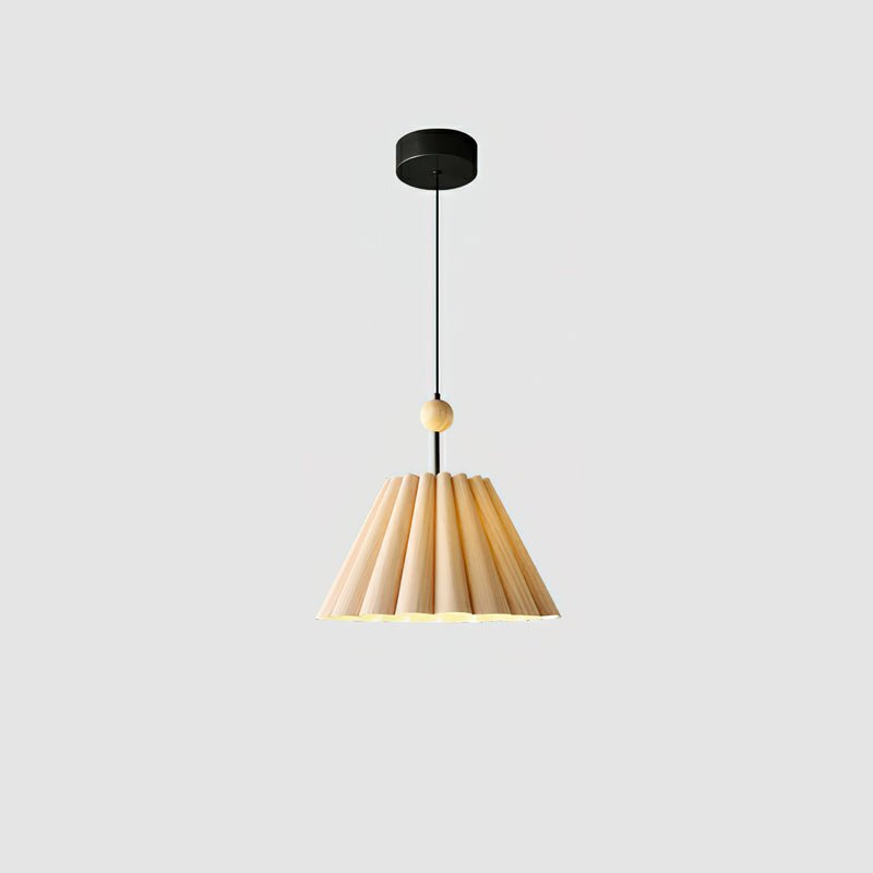 Woodland Mid Century Modern Wooden Ceiling Pendant Lamp with Parchment Diffuser