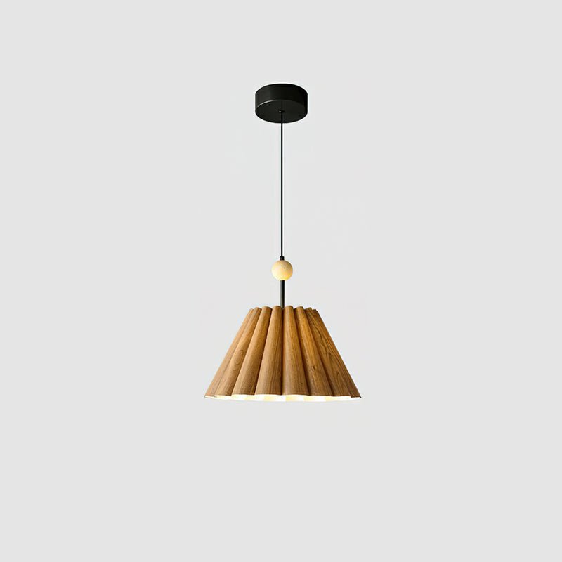 Woodland Mid Century Modern Wooden Ceiling Pendant Lamp with Parchment Diffuser