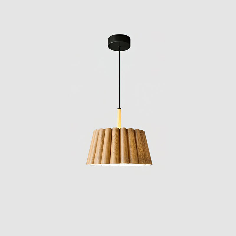Woodland Mid Century Modern Wooden Ceiling Pendant Lamp with Parchment Diffuser