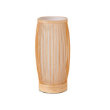 Woven Bamboo Japanese Lantern LED Table Lamp for Zen Bedroom and Living Room Decor
