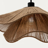 Woven Hemp Rope Straw Hat Pendant Light Natural Rustic Hanging Ceiling Lamp
