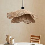Woven Hemp Rope Straw Hat Pendant Light Natural Rustic Hanging Ceiling Lamp