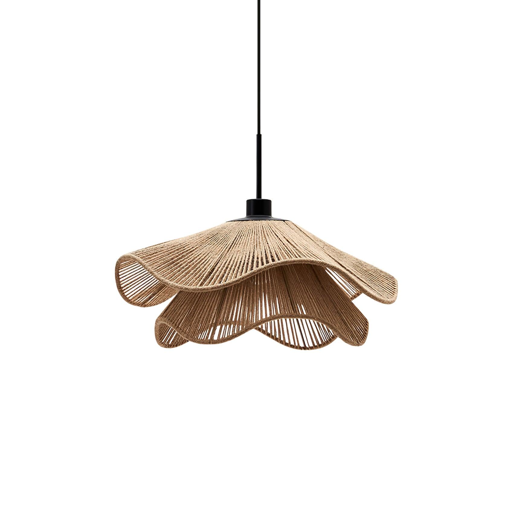 Woven Hemp Rope Straw Hat Pendant Light Natural Rustic Hanging Ceiling Lamp