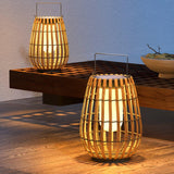 Woven Rattan Landscape Lantern Outdoor Floor Lamp IP65 Waterproof Garden Light