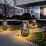 Woven Rattan Landscape Lantern Outdoor Floor Lamp IP65 Waterproof Garden Light