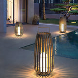 Woven Rattan Landscape Lantern Outdoor Floor Lamp IP65 Waterproof Garden Light