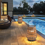 Woven Rattan Landscape Lantern Outdoor Floor Lamp IP65 Waterproof Garden Light