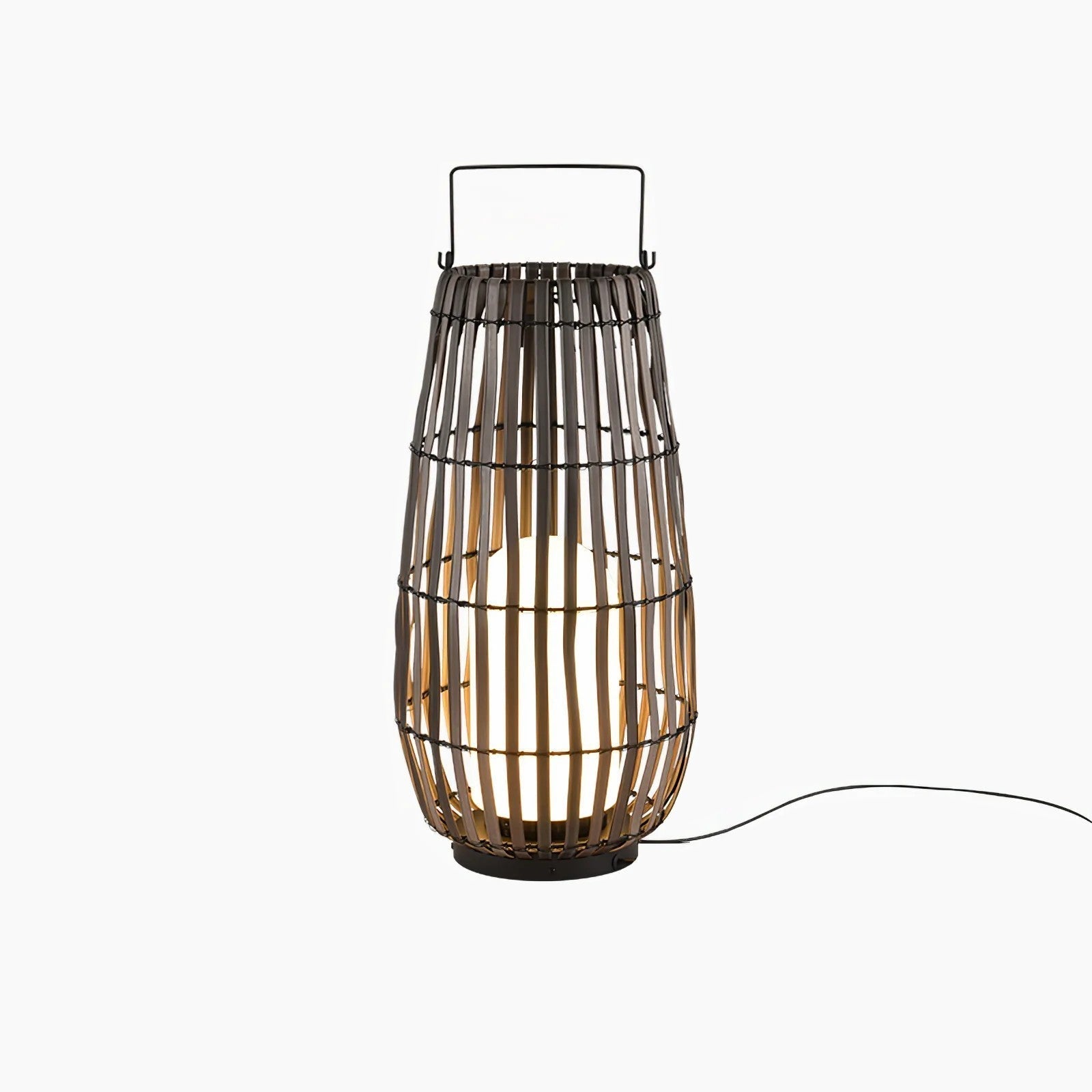 Woven Rattan Landscape Lantern Outdoor Floor Lamp IP65 Waterproof Garden Light
