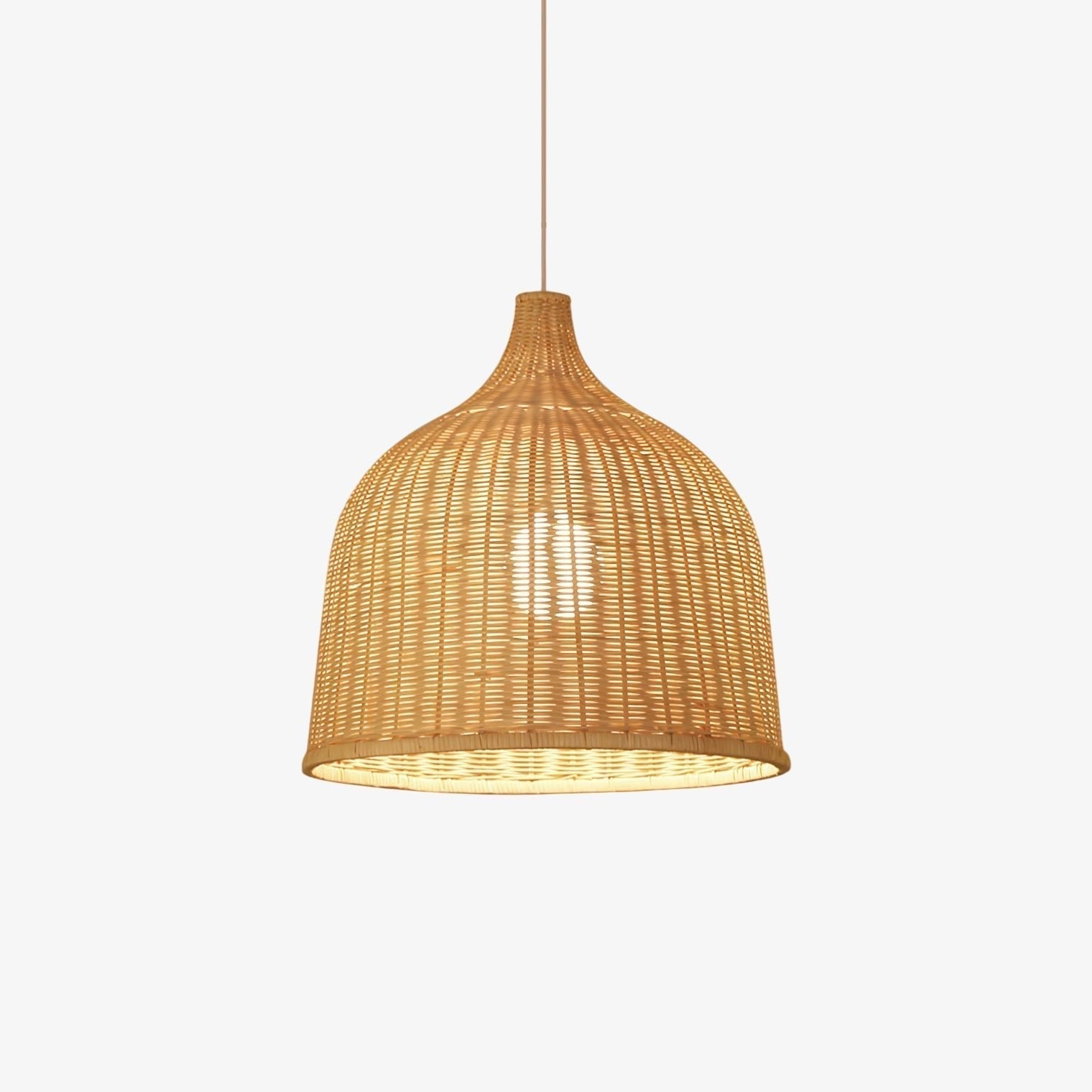 Woven Rattan Pendant Light Natural Handmade Hanging Lamp for Kitchen and Bedroom