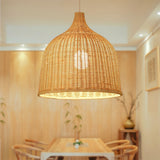 Woven Rattan Pendant Light Natural Handmade Hanging Lamp for Kitchen and Bedroom